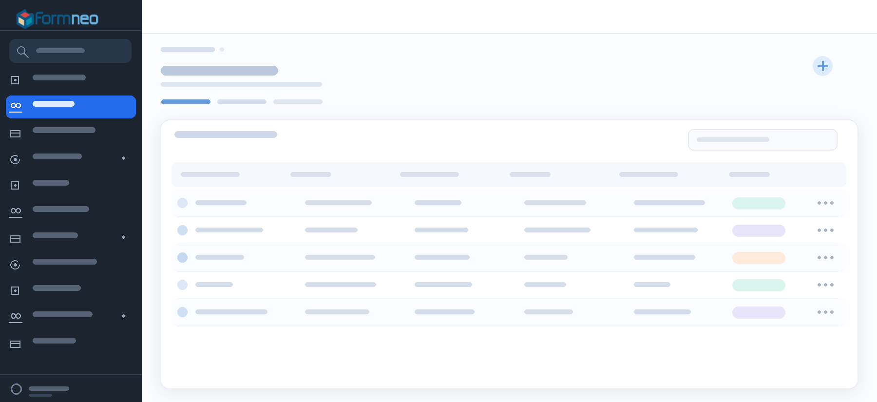 Price list screen